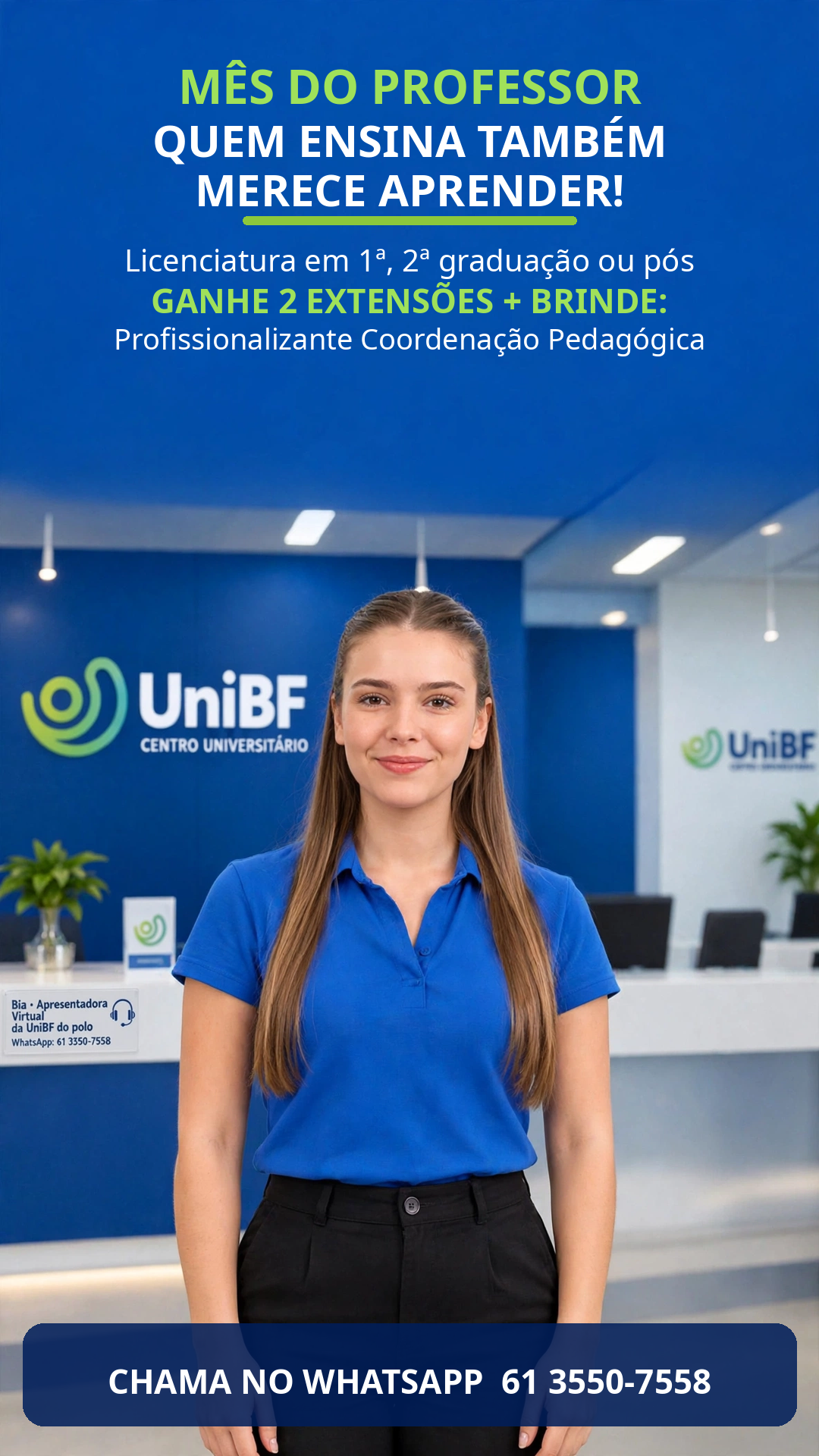 Bia anunciando a campanha do Mês do Professor